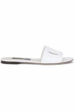 Dolce & Gabbana Dg Logo Leather Flat Sandals