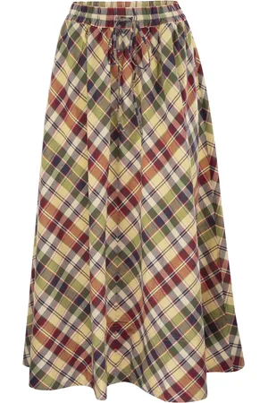 Ralph Lauren Plaid Maxi Skirt With Drawstring