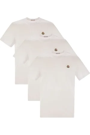 Moncler Cotton T Shirt With Logo Patch Set Of 3