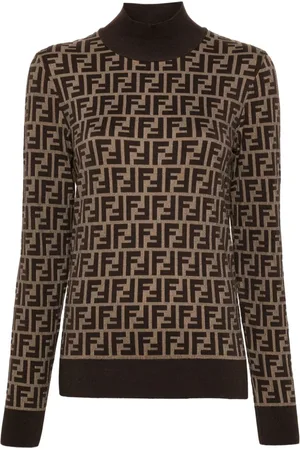 Fendi Ff Cotton High Neck Sweater