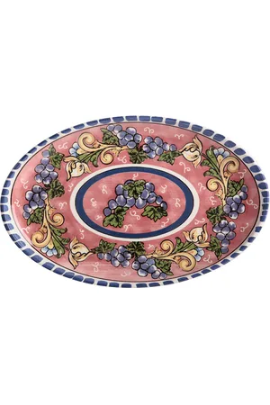 Maxwell & Williams Oval Plate In Ceramic Salerno 40x26 Cm Grapes