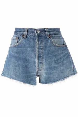 RE/DONE Raw Cut Denim Shorts