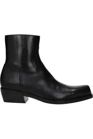 VERSACE Boots Men Leather Black