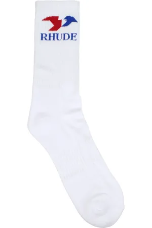 Rhude Socks & Socks Men Cotton White/Blue