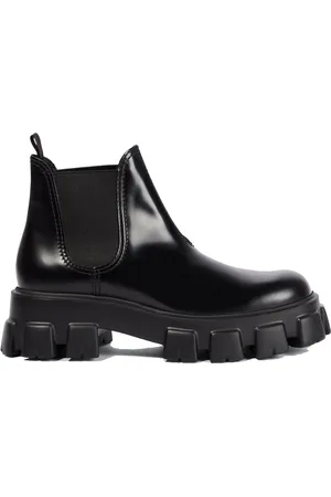 Prada Monolith Leather Ankle Boots