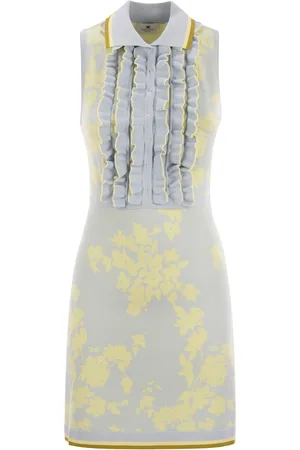 Elisabetta Franchi Floral Jacquard Dress With Ruffles