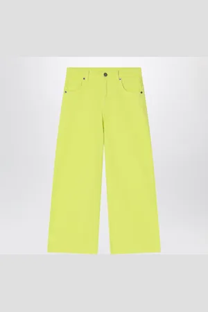 DOUUOD Lime Yellow Cotton Pants