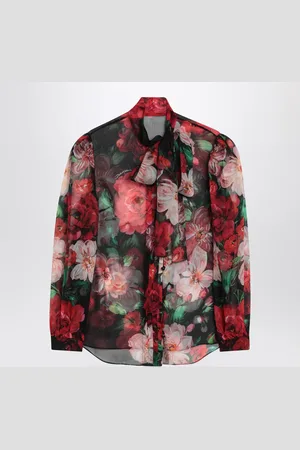 Dolce & Gabbana Dolce&Gabbana Shirt With Bow In Chiffon With Floral Print