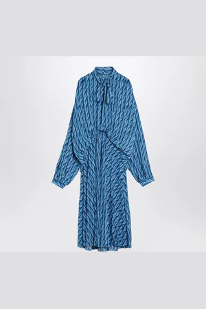Balenciaga Midi Dress With Bow And Print