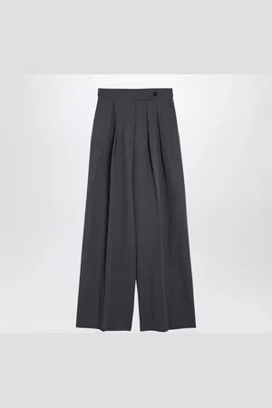 DRIES VAN NOTEN Taupe Wool Blend Wide Trousers