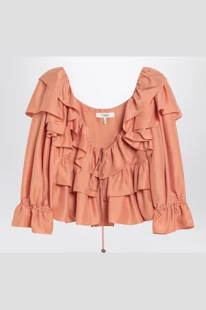 Chloé Top With Coral Colour Silk Bow