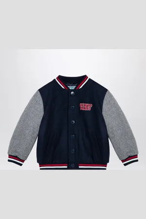 Kenzo Navy /Grey Wool Blend Bomber Jacket