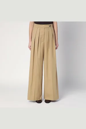 DRIES VAN NOTEN Wide Pleated Pants In Twill Cotton