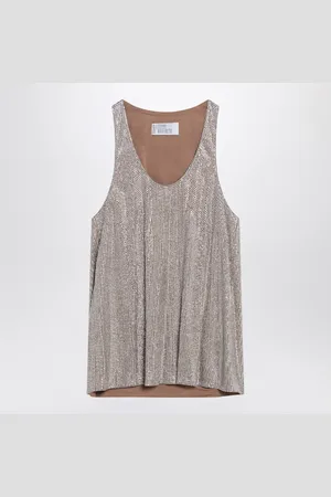 GIUSEPPE DI MORABITO Tank Top With Silver Rhinestones