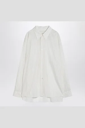 STUDIO NICHOLSON écru/White Striped Loche Shirt