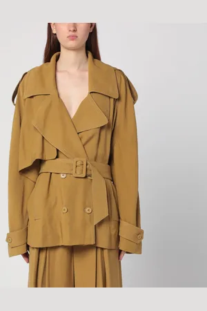 The Andamane Double Breasted Overcoat In Ochre
