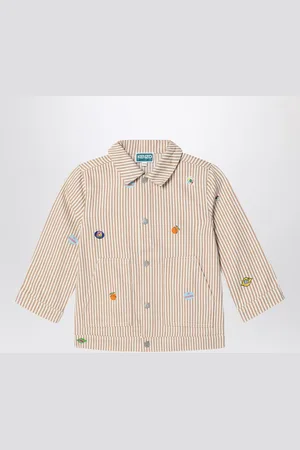 Kenzo White/Sand Striped Denim Jacket