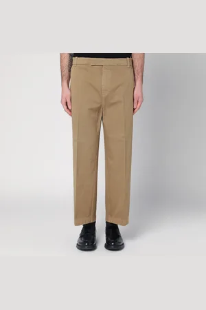 Thom Browne Khaki Coloured Trousers In Cotton