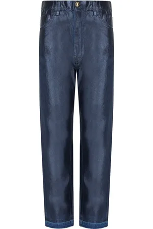Elisabetta Franchi Oltremare Laminated Baggy Jeans