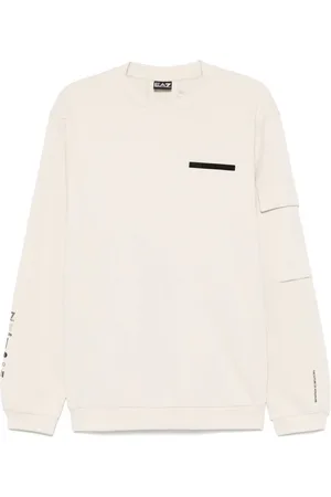 EA7 Logo Cotton Crewneck Sweatshirt