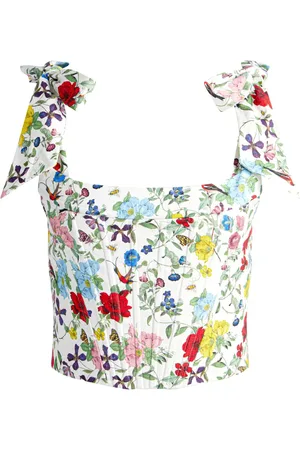 ALICE+OLIVIA Clara Linen And Cotton Blend Top