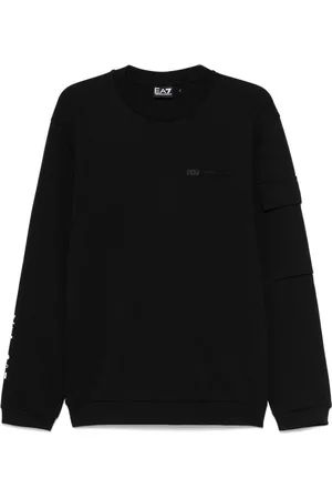 EA7 Logo Cotton Crewneck Sweatshirt