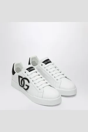 Dolce & Gabbana Dolce&Gabbana /Black Portofino Sneakers In Leather