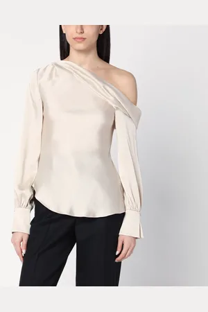 Simkhai Alice Blouse In Champagne Coloured Shiny Satin