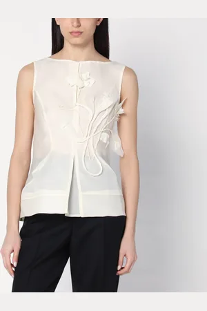 MKDT STUDIO Atelier Tami Ivory Top In Silk And Wool
