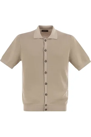PESERICO SIGN Polo Cardigan In Pure Cotton Yarn