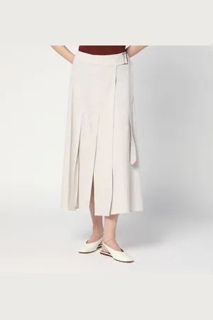 DEPARTMENT 5 Traxs Grey Mélange Skirt In Linen Blend