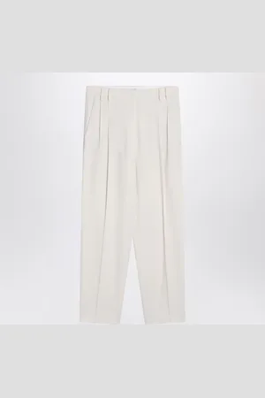 Brunello Cucinelli Ivory Trousers In Viscose