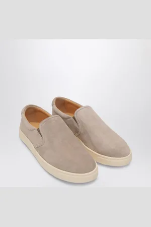 Brunello Cucinelli Light Beige Suede Slip Ons
