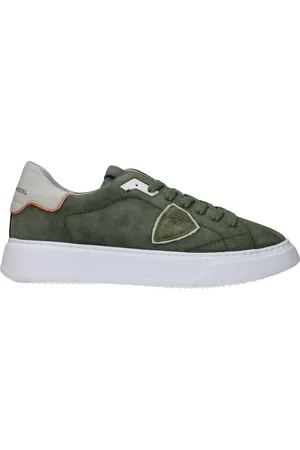 Philippe model Sneakers Temple Mens Suede Green/Green Military