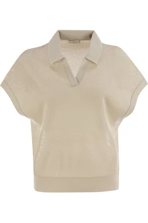 PESERICO SIGN Tricot Polo Shirt In Pure Cotton Crepe Yarn