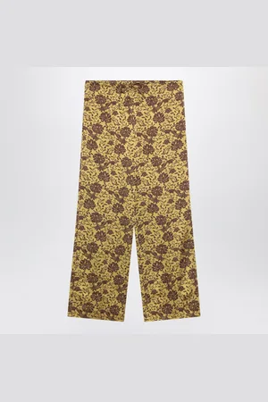 DRIES VAN NOTEN Ochre Pants With Jacquard Print
