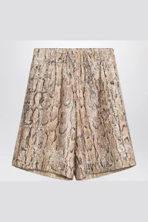 DRIES VAN NOTEN Bermuda Shorts With Snake Effect Sequins