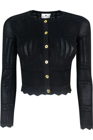Elisabetta Franchi Cardigan In Maglia Con Ricami à Jour