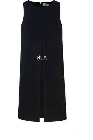 Elisabetta Franchi Mini Abito In Crepe Con Fibbia