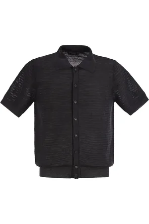 PESERICO SIGN Polo Cardigan In Linen And Cotton Yarn