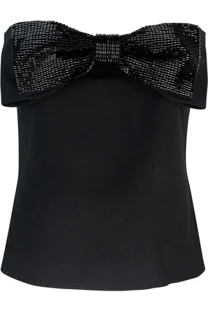 Self-Portrait Top A Fascia Con Fiocco Oversize Nero