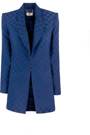 Elisabetta Franchi Giacca In Satin Con Losanga Jacquard