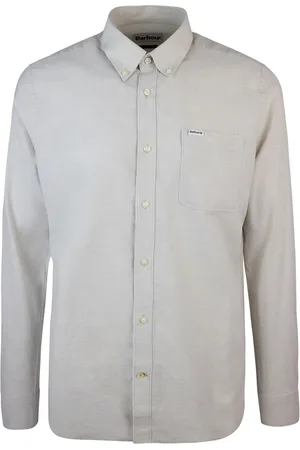 Barbour Camicia Botton Down In Misto Lino