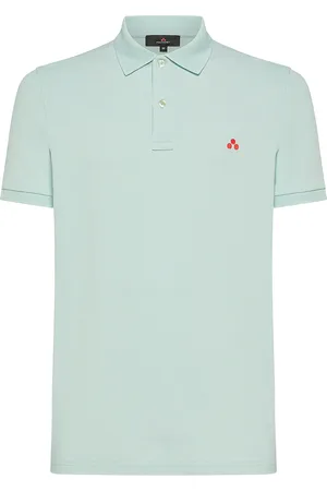 Peuterey Polo In Piqué Di Nylon Stretch Celeste