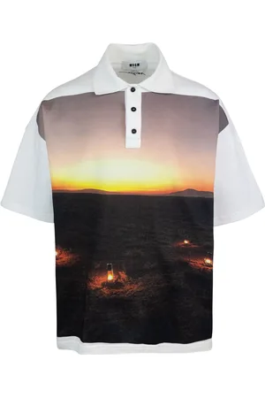 Msgm Polo Con Grafica "Tanzanian Gaze Torch"