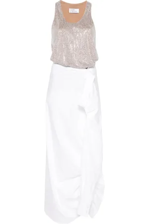 GIUSEPPE DI MORABITO Crystal Embellished Scoop Neck Dress