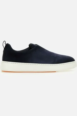 santoni Victory Suede Slip On Sneakers