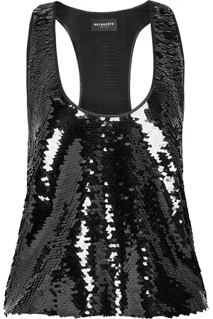 Retrofete Sequin Racerback Sleeveless Top