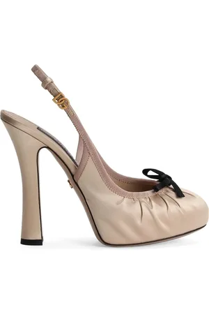 Dolce & Gabbana Beige Satin Slingback