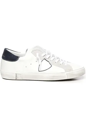 Philippe model Prsx Calfskin Low Sneakers In White Blue